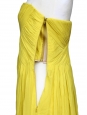 TIBI Robe de cocktail bustier en mousseline de soie plissée jaune Px boutique 550€ Taille 34
