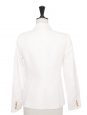 Schoolboy blazer jacket in white linen with tortoiseshell buttons Retail price 350€ Size XS