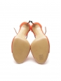 Sandales à talon stiletto en suede et cuir orange Taille 39