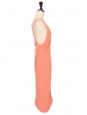 Orange pink crepe halter V-neck dress Retail price 350€ Size XS