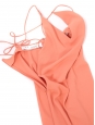 Robe en crêpe rose orange dos nu décolleté V Prix boutique 350€ Taille XS