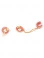 Boucles d’oreille avec anneaux d’oreille perles rose et plaqué doré Prix boutique 80€