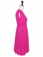 Fushia pink V-neck short sleeve stretch dress Size 36/38