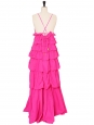 Fluorescent pink flounce maxi dress Size M Retail price 600€