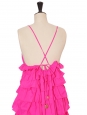 Fluorescent pink flounce maxi dress Size M Retail price 600€