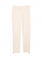 Cream white crepe trousers with gold buckle at the ankles Retail price 1100€ Size 36
