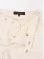 Cream white crepe trousers with gold buckle at the ankles Retail price 900€ Size