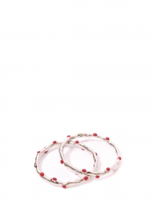 Two silver and red stone bracelets Shop price 450€