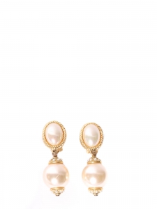 Pearl and gold-plated sleeper earrings