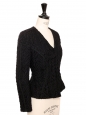 Fitted short jacket in black jacquard Retail price €3000 Size 34/36