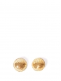 Gold round-shape clip earrings