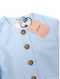 Veste courte bleu clair boutons écaille camel Est. Retail 2500€ Taille 34