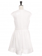 Curved short-sleeved babydoll dress in plumetis and white satin Retail price 800€ Size 36
