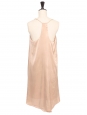 Slip dress in pinkish beige satin with bare back and thin straps (retail 220€) Size XS