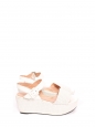 White perforated leather wedge sandals with ankle strap Retail price €400 Size 37.5