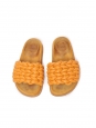 Twisted leather flat sandals orange-yellow Retail price €700 Size 37