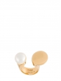 DARCEY disc ring in gold-tone brass with Swarovski pearl Retail price €288 Size 52