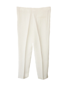 Pantalon tailleur droit à plis en laine beige crème Prix boutique 1250€ Taille 42