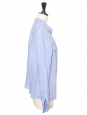 Light blue linen long-sleeved shirt with pockets Size 38