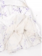 Robe bustier cintrée blanche imprimé fleuri bleu violet Prix boutique 1400€ Taille 40/42