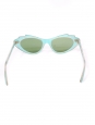 Vintage lunettes de soleil papillon monture bleu turquoise verres vert
