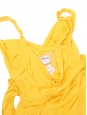 Robe de cocktail courte jaune vif décolleté V plongeant et dos nu Prix boutique 600€ Taille 36