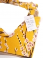 Sandales compensées à brides cheville en toile jaune imprimé fleuri cerisier Prix boutique 950€ Taille 38,5