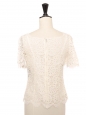 Short-sleeved top in fine white cream guipure lace Retail price €1150 Size XS