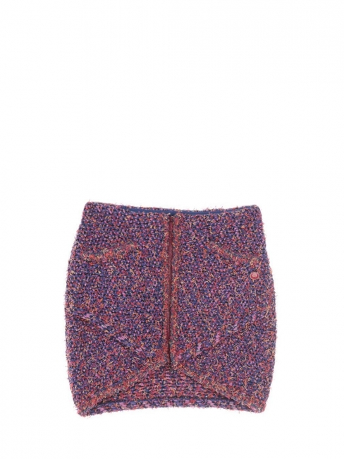 Blue, purple, pink and glitter gold tweed mini skirt Retail price €3800 Size 34