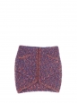 Mini jupe moulante en tweed rose, bleu violet et doré pailleté Prix boutique 3800€ Taille 34