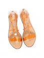 Flat sandals in exotic copper-orange metallic leather Retail price €600 Size 39