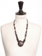 African black and cream pearl necklace