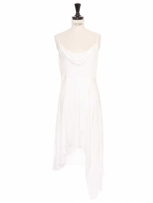 Asymmetrical halter dress with draped collar Retail price €500 Size 38