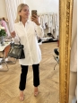 Chemise tunique manches longues en popeline de coton blanc Prix boutique 460€ Taille 38