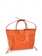 Large orange leather and suede bag Retail price €1700