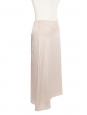 Pearl grey satin midi-length skirt