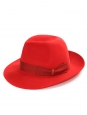 Bright red wool felt hat