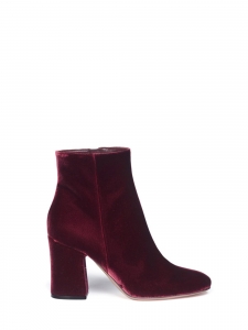 MARGAUX Burgundy red velvet ankle boots Retail price €860 Size 37.5