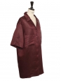 Robe chemise manches courtes en lin mélangé rouge bordeaux Prix boutique 500€ Taille 38