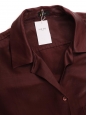 Robe chemise manches courtes en lin mélangé rouge bordeaux Prix boutique 500€ Taille 38