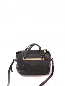 Boutique CHLOE BRIDGET Black grained leather handbag with