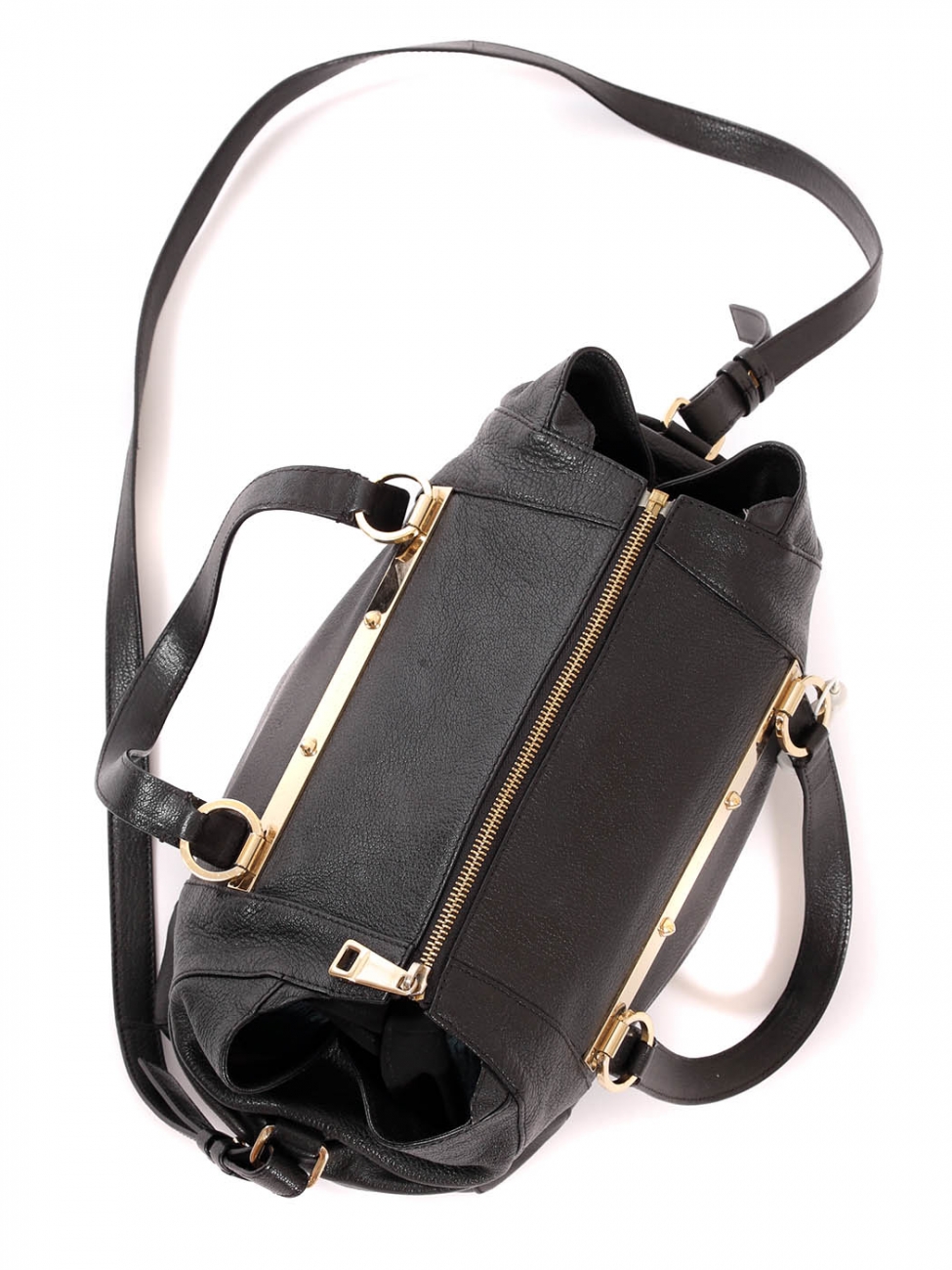 Boutique CHLOE BRIDGET Black grained leather handbag with