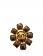 Gilded brass and stone brooch
