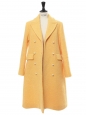 Manteau Martha long en tweed de laine jaune pastel Prix boutique 700€ Taille 36/38