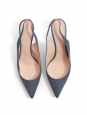 Blue-grey suede pointed-toe pumps Size 38