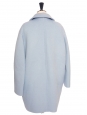 Manteau oversized en laine et alpaga bleu clair boutons écailles - Prix boutique 700€ - Taille 38/40