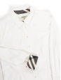 Long sleeves white cotton shirt with plaid collar Retail price €480 Size S/M
