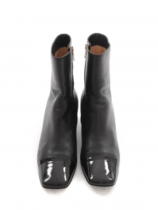 GIANVITO ROSSI Square-toe patent boots in black leather Size 41