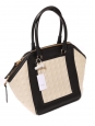 Black leather and cream-white quilted bag Retail price €550