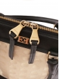 Black leather and cream-white quilted bag Retail price €550